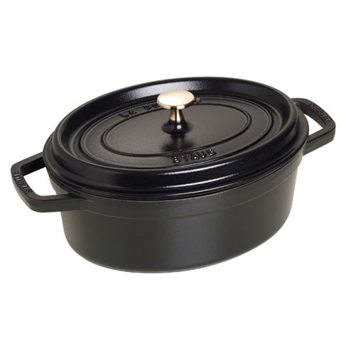 Staub Cast Iron Oval Cocotte, L27xW21xH15cm, Black