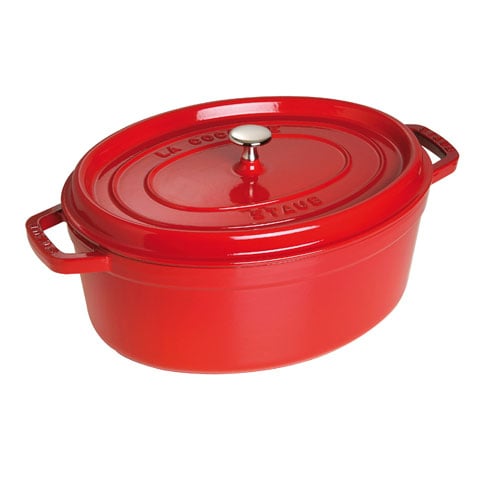 Staub Cast Iron Oval Cocotte, L33xW26.5xH19cm, Cherry