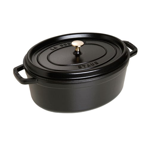 Staub Cast Iron Oval Cocotte, L33xW26.5xH19cm, Black