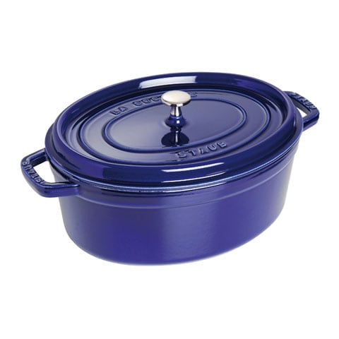 Staub Cast Iron Oval Cocotte, L33xW26.5xH19cm, Dark Blue