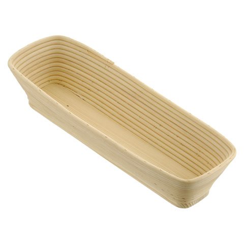 Schneider Wooden Rectangle Angled-Shape Bread Proofing Basket L44xW14cm, 2000g