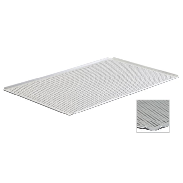 Schneider Aluminium Perforated Baking Tray With 45° Rim L53xW32.5xH1cm