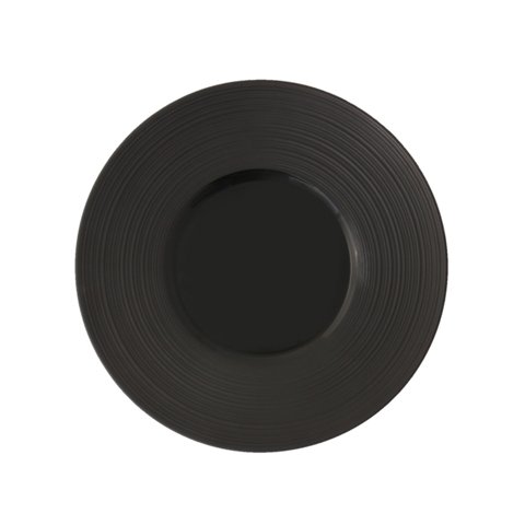 Cerabon Noma Round Plate with Matt Broad Rim, Ø206mm, Black