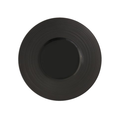 Cerabon Noma Round Plate with Matt Broad Rim, Ø230mm, Black
