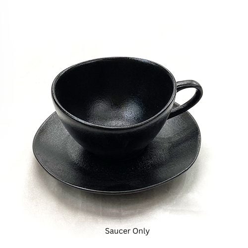 Cerabon Noma Saucer For Coffee Cup Ø13.1xH1.6cm, Black Glaze (Rough Surface)