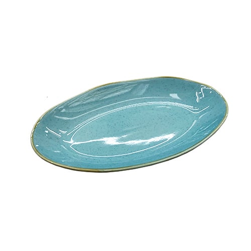 Cerabon Noma Oval Plate L27.1xW15.1xH3.4cm, Sesame Blue