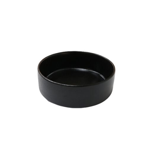 Cerabon Noma Porcelain Round High Rim Plate Ø16xH5.5cm, Black Glaze (Rough Surface)