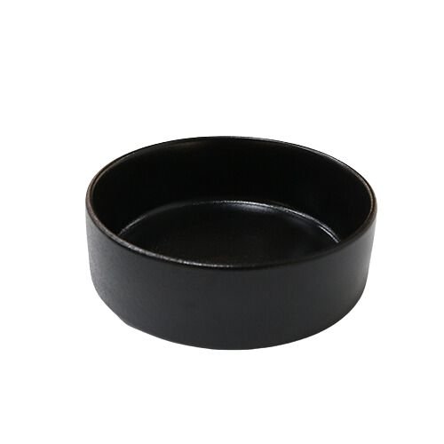 Cerabon Noma Porcelain Round High Rim Plate Ø20xH5.5cm, Black Glaze (Rough Surface)