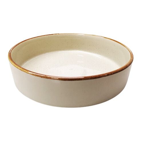 Cerabon Noma Porcelain Round High Rim Plate Ø20xH5.5cm, Sesame Khaki