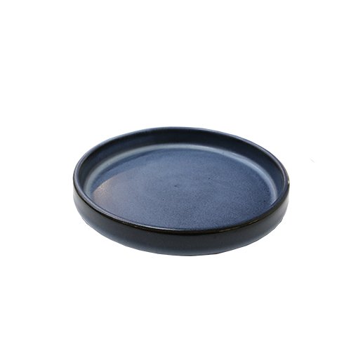 Cerabon Noma Porcelain Round High Rim Plate Ø27.5xH2.5cm, Reactive Glaze (Matt Dark Blue)