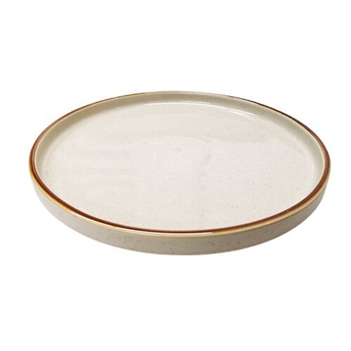 Cerabon Noma Porcelain Round High Rim Plate Ø27.5xH2.5cm, Sesame Khaki
