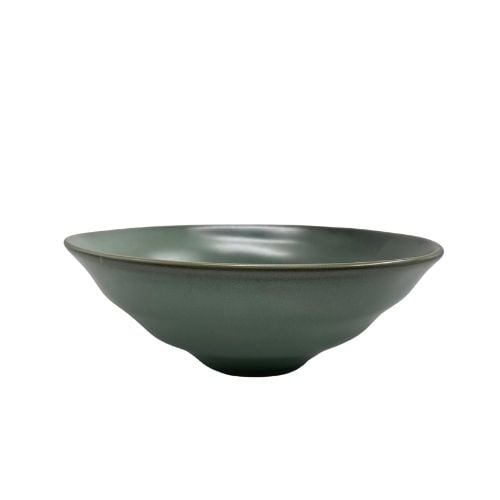 Cerabon Noma Porcelain Noodle Bowl L25.3xW24.9xH9.2cm, Reactive Green