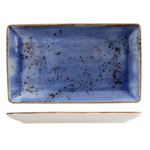 Cerabon Petye Rustic Porcelain Rectangular Platter L26.25xW15cm, Indigo