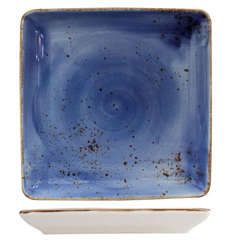 Cerabon Petye Rustic Porcelain Square Plate L21.25xW21.25cm, Indigo