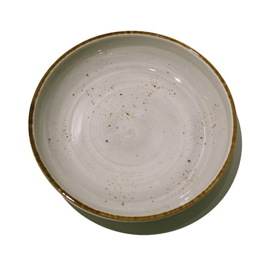 Cerabon Petye Rustic Porcelain Round Deep Dish Ø24xH4cm, Dove