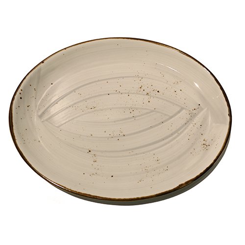 Cerabon Petye Rustic Porcelain Oval Plate L34xW27xH3cm, Dove