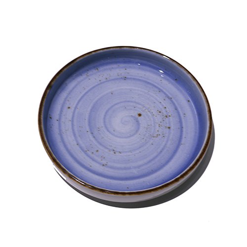 Cerabon Petye Rustic Porcelain Round High Rim Plate Ø16xH2.5cm, Indigo