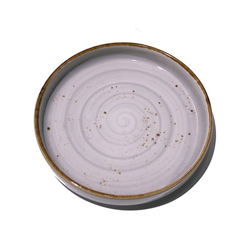 Cerabon Petye Rustic Porcelain Round High Rim Plate Ø27.5xH2.5cm, Dove