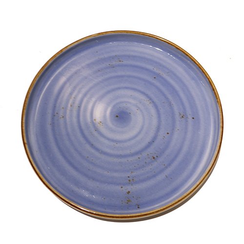 Cerabon Petye Rustic Porcelain Round High Rim Plate Ø27.5xH2.5cm, Indigo