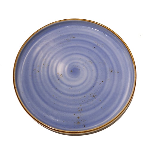 Cerabon Petye Rustic Porcelain Round High Rim Plate Ø27.5xH2.5cm, Indigo