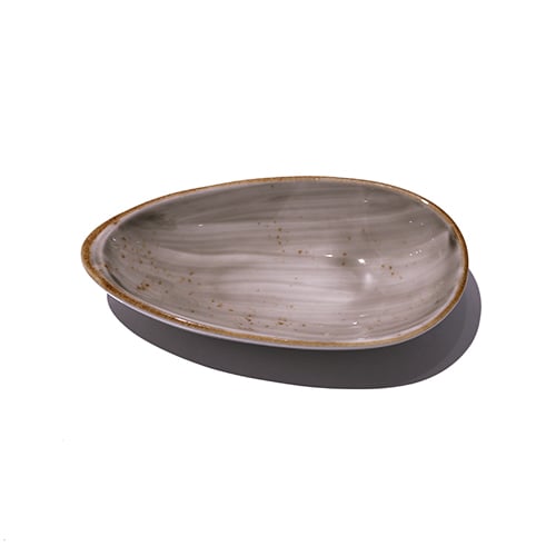 Cerabon Petye Rustic Porcelain Almond Shaped Sauce Dish L15xW7.7xH3.2cm, Sparrow