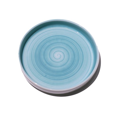 Cerabon Petye Madison Porcelain Round High Rim Plate Ø16xH2.5cm, Blue Mint