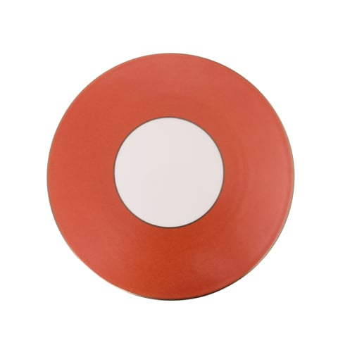 Roca by Cerabon Round Flat-Surface Show Plate Ø27xH1cm Orange Rim Series