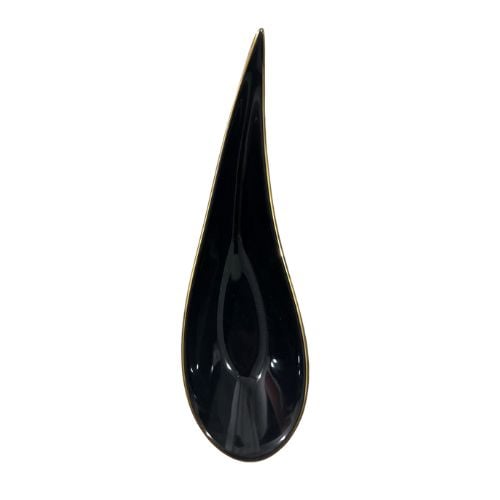 PORCELAIN TEARDROP CANAPE SPOON L15xW4cm, BLACK