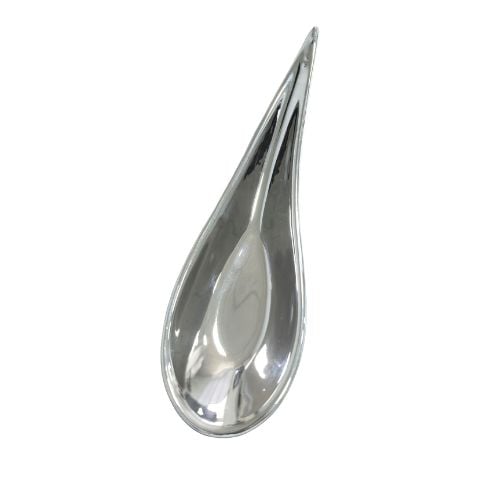 PORCELAIN TEARDROP CANAPE SPOON L15xW4cm, SILVER