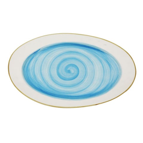 Cerabon Essentials Porcelain Oval Plate L29.8xW18xH2.5cm, Light Blue, Brushed Glaze