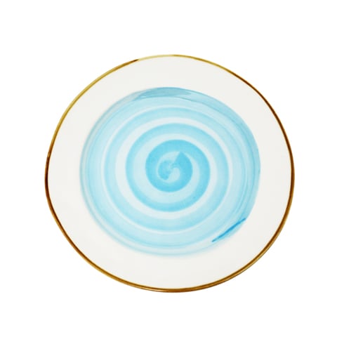 PORC ROUND PLATE, BRUSHED GLAZE