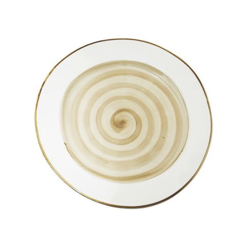 PORC ROUND PLATE, BRUSHED GLAZE