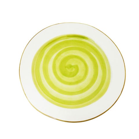 PORC ROUND PLATE, BRUSHED GLAZE