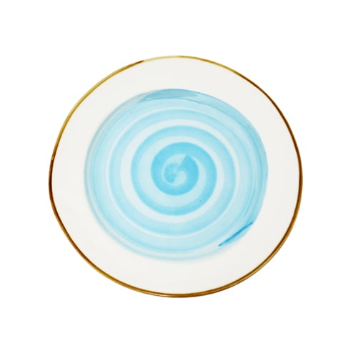 PORC ROUND PLATE, BRUSHED GLAZE