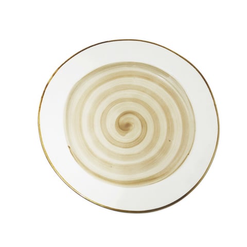 PORC ROUND PLATE, BRUSHED GLAZE