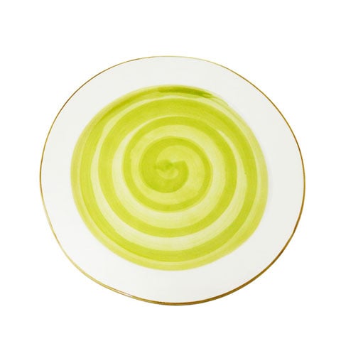 PORC ROUND PLATE, BRUSHED GLAZE