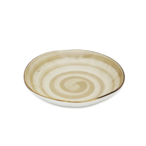 PORC DEEP PLATE, BRUSHED GLAZE