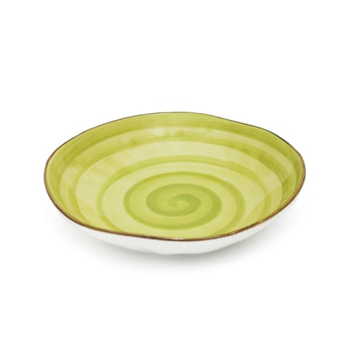 PORC DEEP PLATE, BRUSHED GLAZE