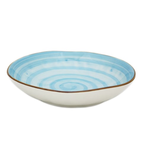 Cerabon Essentials Porcelain Deep Plate Ø22.8xH4.8cm, Light Blue, Brushed Glaze