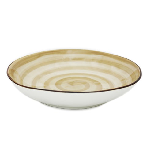 Cerabon Essentials Porcelain Deep Plate Ø22.8xH4.8cm, Light Brown, Brushed Glaze