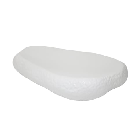 Cerabon Essentials Porcelain Irregular Plate With Double-Deck Hammered Bottom L25.3xW15.4xH5cm, Matt White