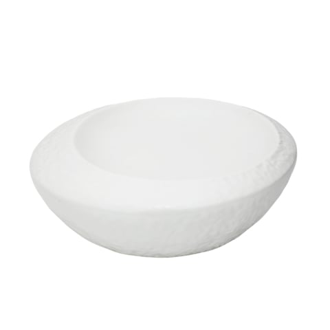 Cerabon Essentials Porcelain Round Plate With Double-Deck Hammered Bottom Ø20.3xH8cm, Matt White