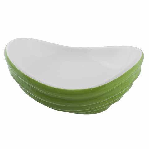 Cerabon Essentials Oval Bowl L227xW184x97mm, Green With White Interior