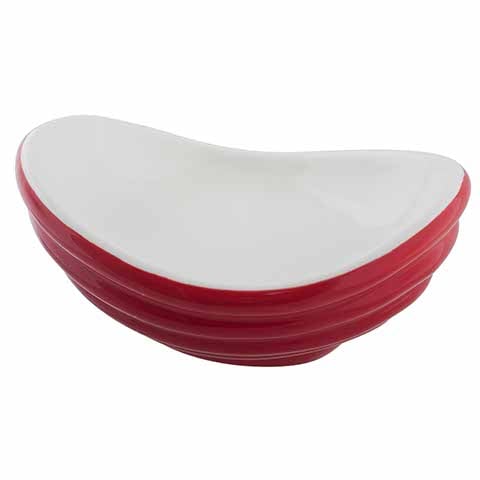 Cerabon Essentials Oval Bowl L227xW184x97mm, Red With White Interior