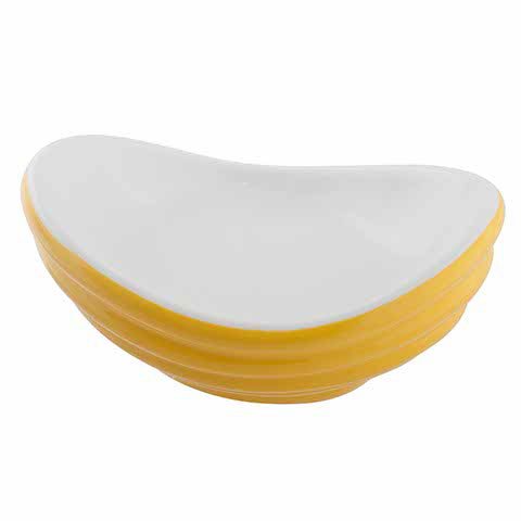 Cerabon Essentials Oval Bowl L227xW184x97mm, Yellow with White Interior