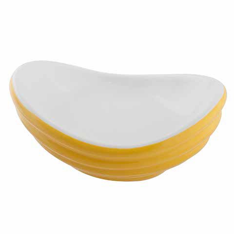 Cerabon Essentials Oval Bowl L227xW184x97mm, Yellow With White Interior