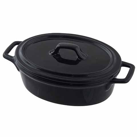 Cerabon Essentials Oval Casserole L159xW95xH60mm, Black