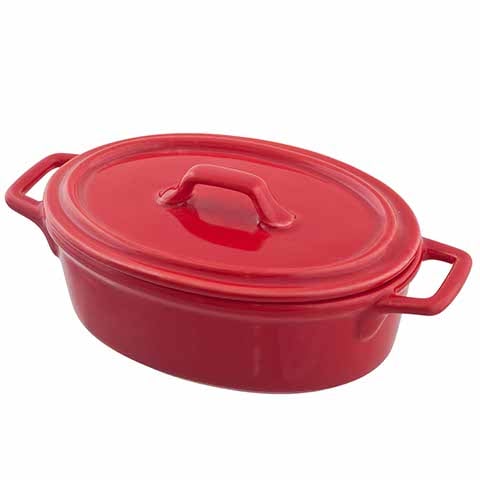 Cerabon Essentials Oval Casserole L159xW95xH60mm, Red