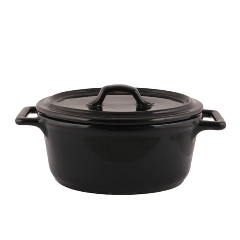 Cerabon Essentials Round Casserole L162xW126xH68mm, Black