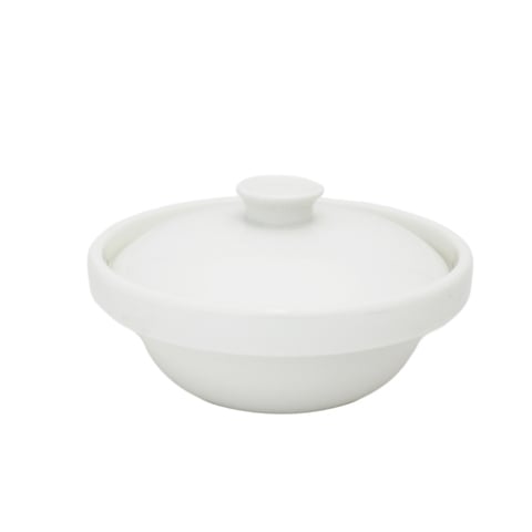 Cerabon Essentials Porcelain Sharkfin Bowl With Cover Ø14.3xH8cm, White